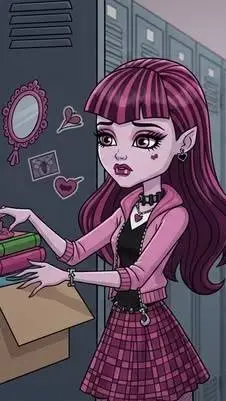 ai character: Draculaura  background