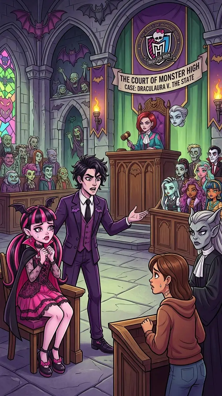 ai character: Draculaura  background