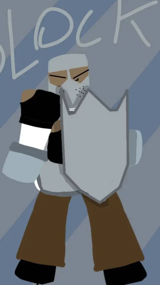 ai character: BLOCK+PUNCH (dod) background