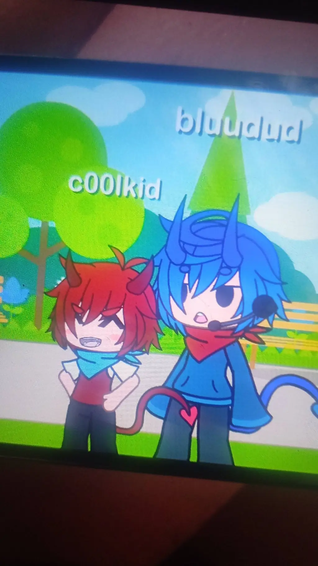 ai character: bluduud x coolkid background