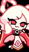 ai character: white peach cookie background