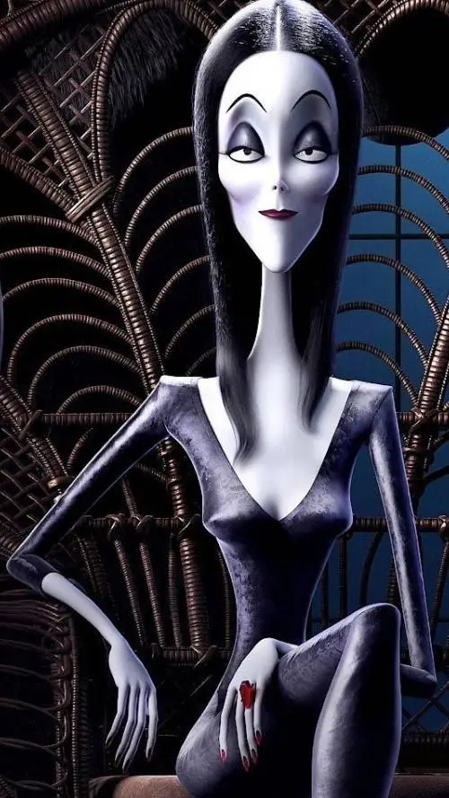 ai character: Morticia Addams  background