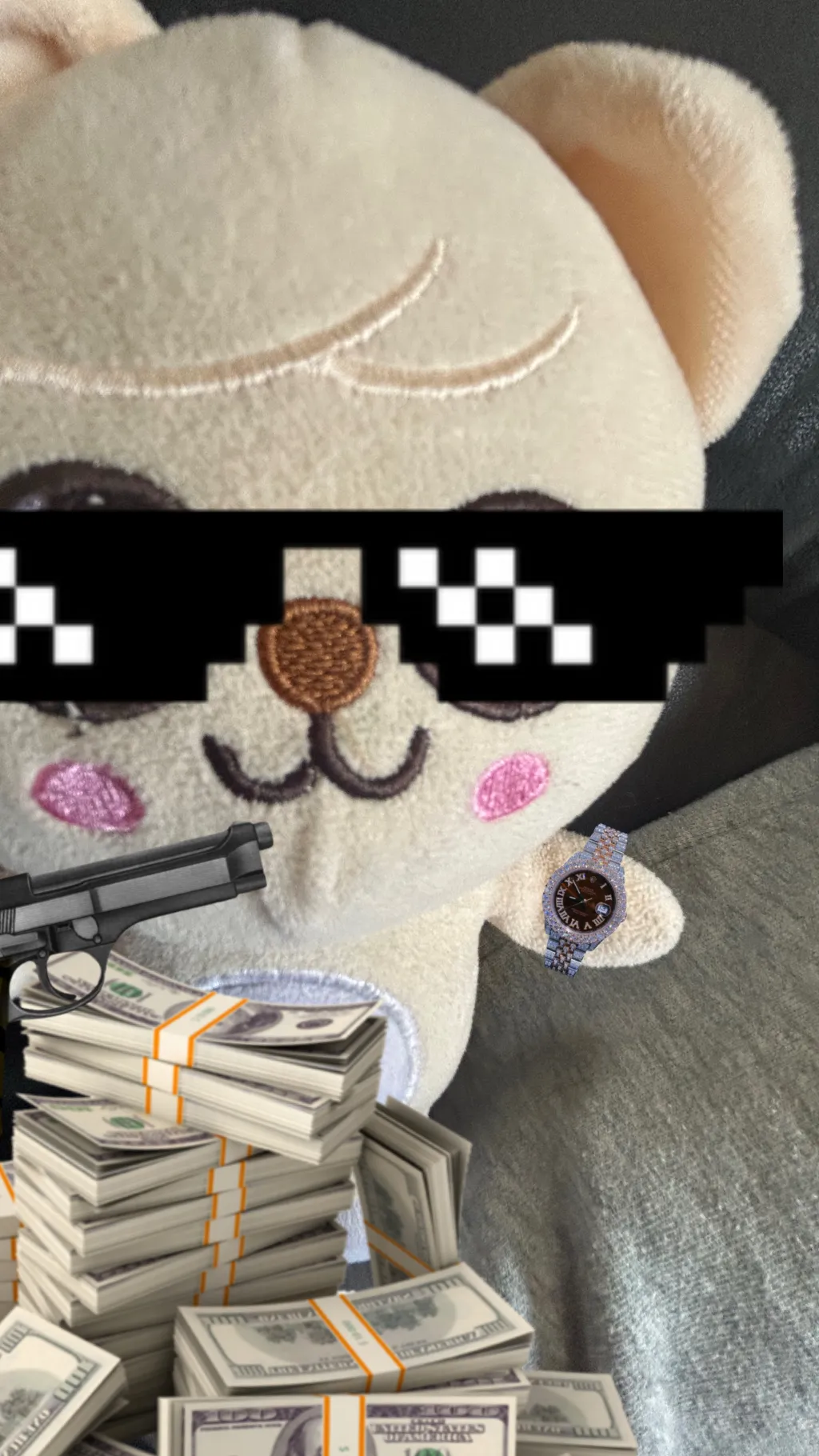 ai character: Puppym gangster background