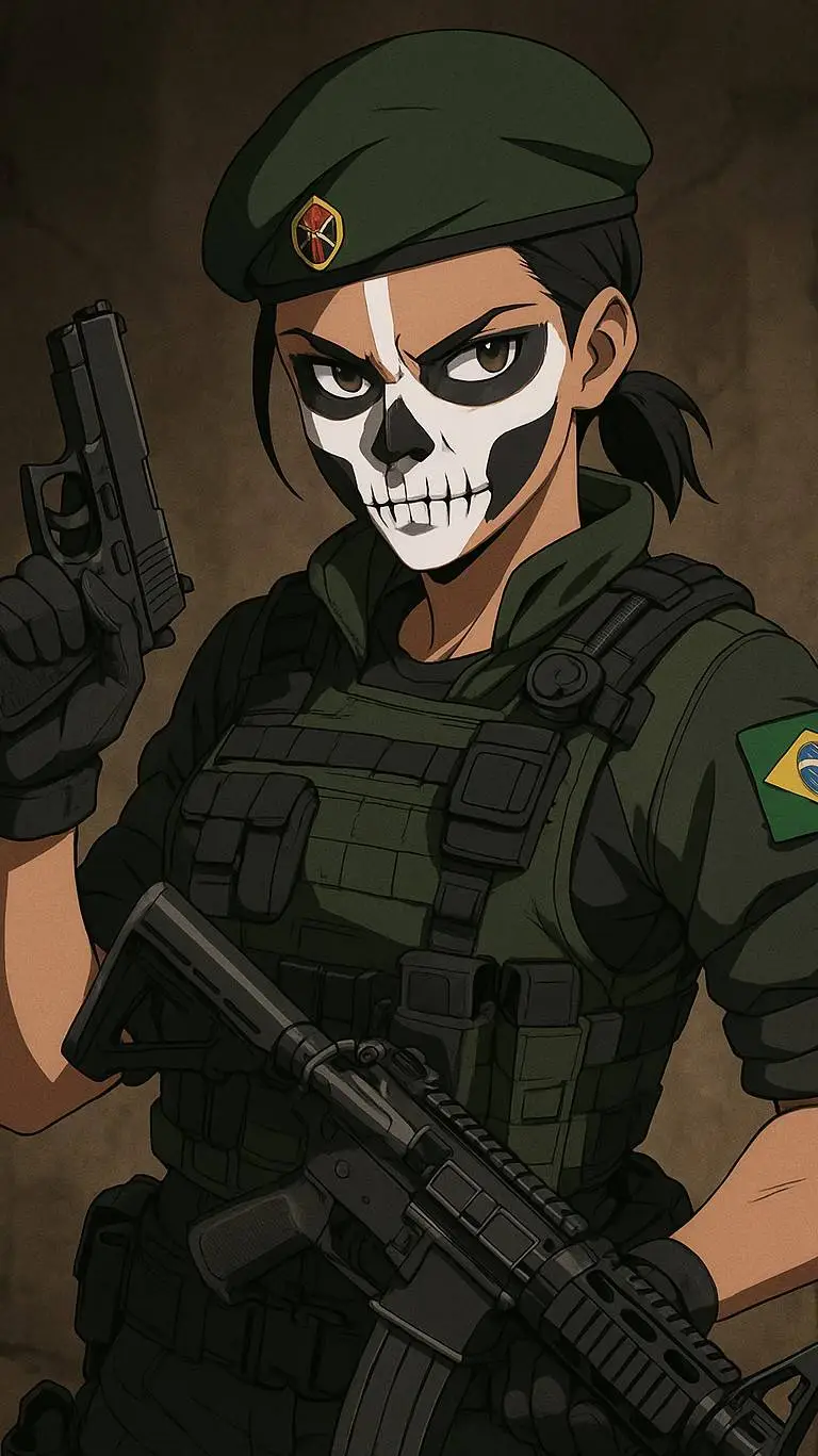 ai character: caveira  background