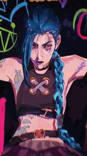 ai character: Jinx! 💙🩷 background