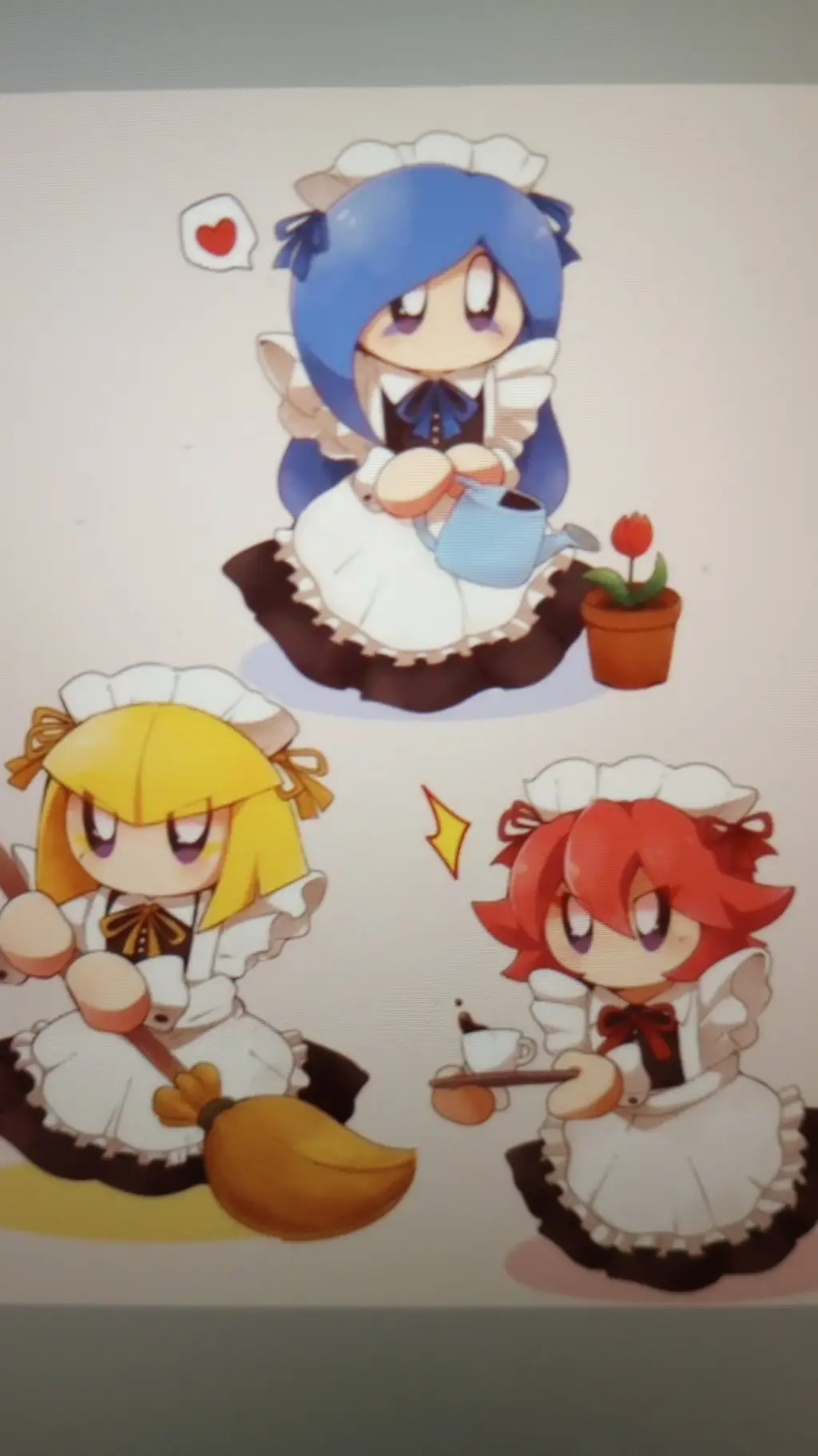 ai character: 3 Maid Sisters background