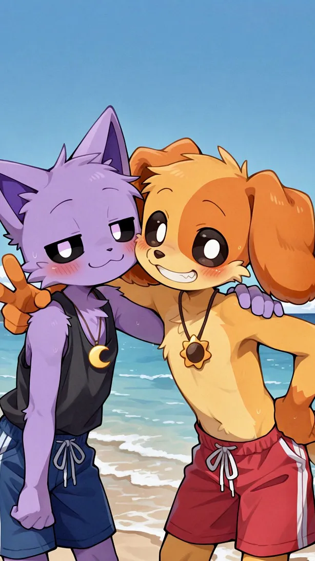 ai character: CatNap & DogDay background