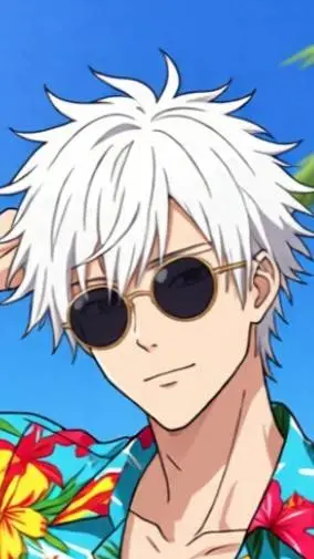 ai character: beach Gojo background