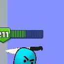 chat with ai character: angry blue guy