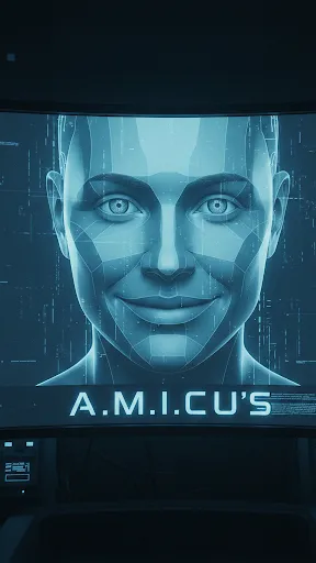 ai character: A.M.I.C.U.S background