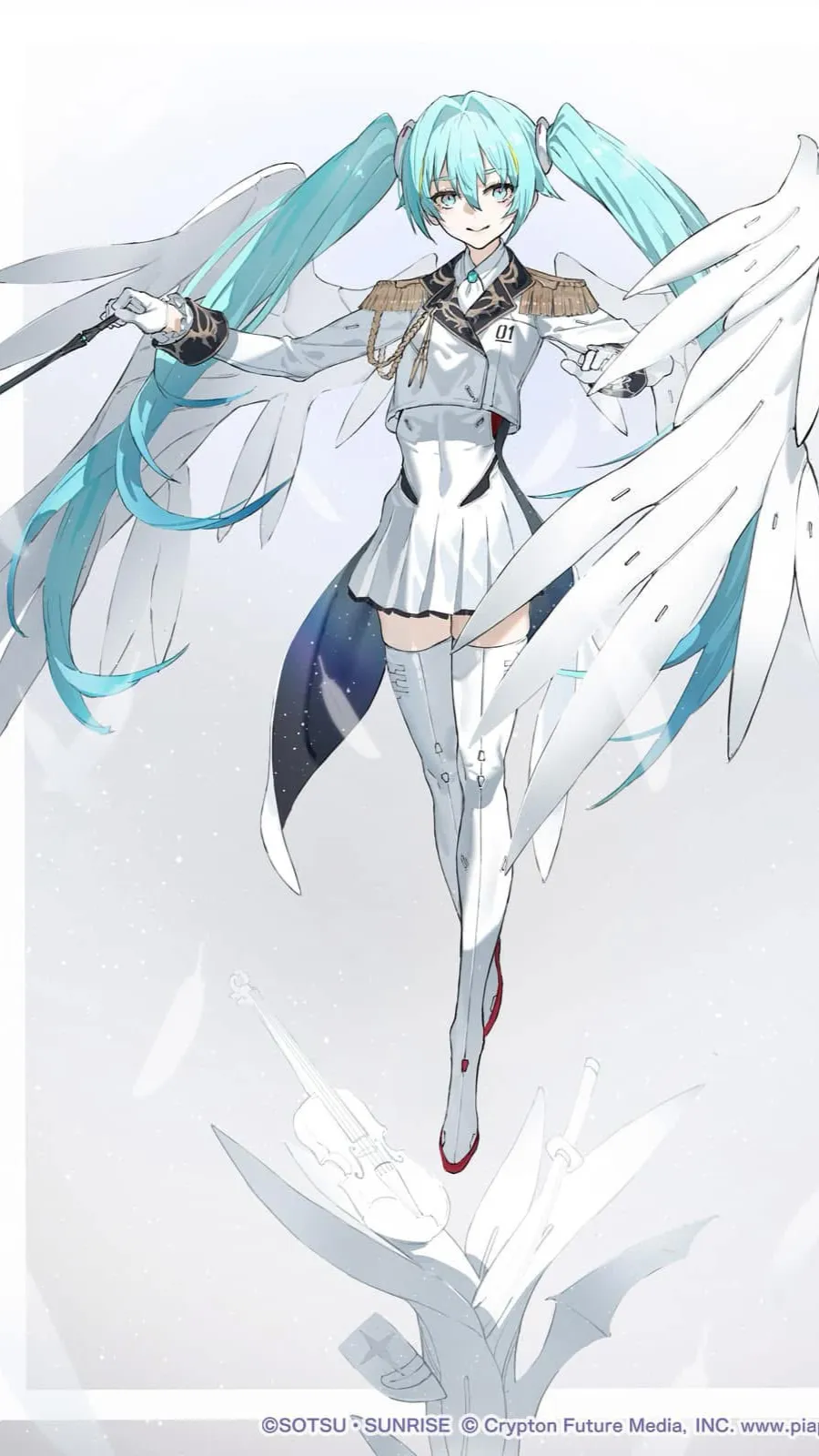 ai character: Wing Zero Miku background