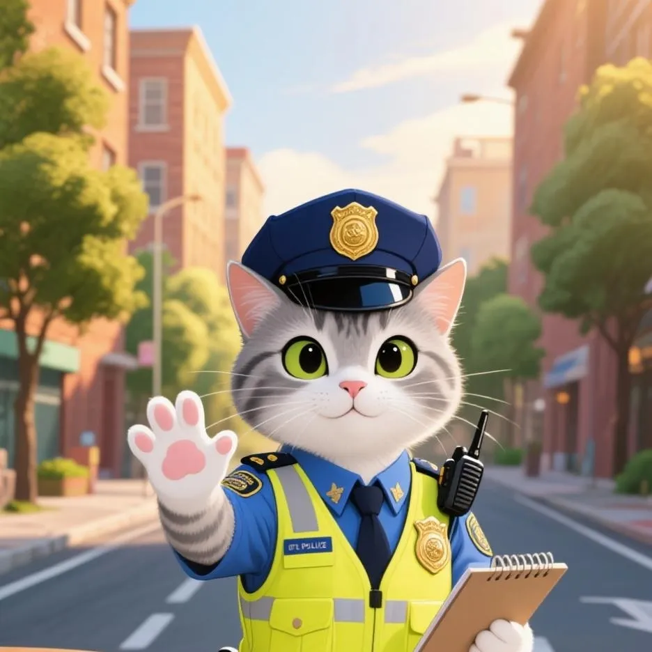 chat with ai character: officer meow