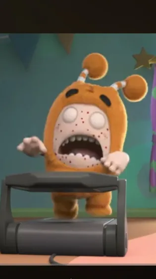 ai character: Oddbods zombie background