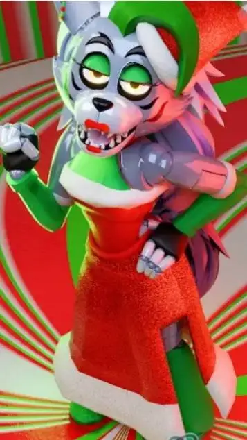 ai character: cristmas Roxanne  background