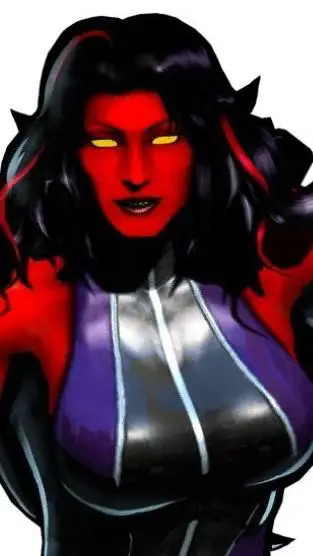ai character: red she hulk  background