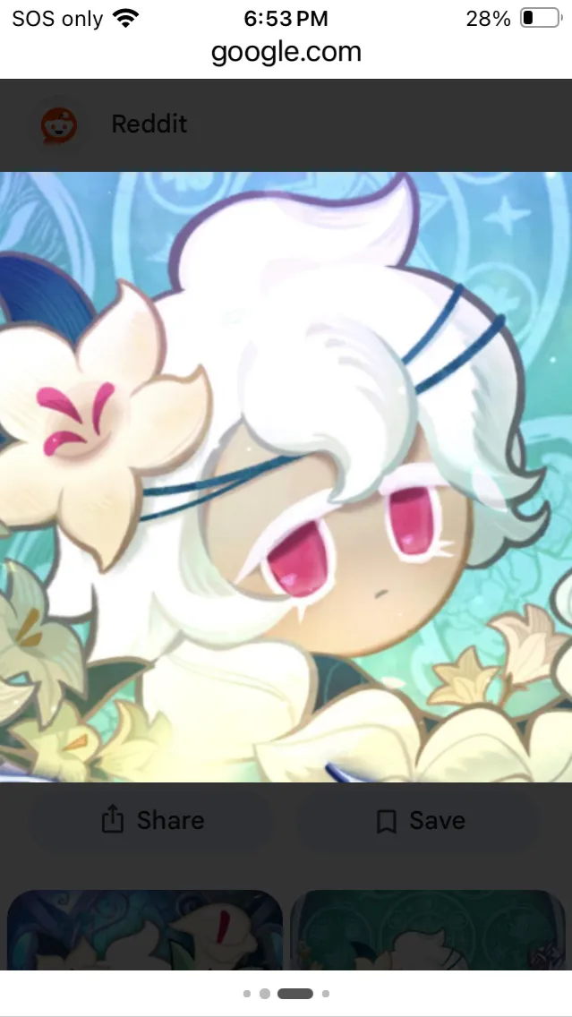 ai character: White lily cookie background