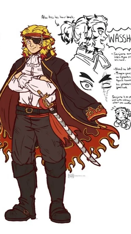 ai character: KYOJURO(Pirate AU) background
