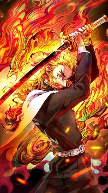 ai character: kyojuro rengoku background