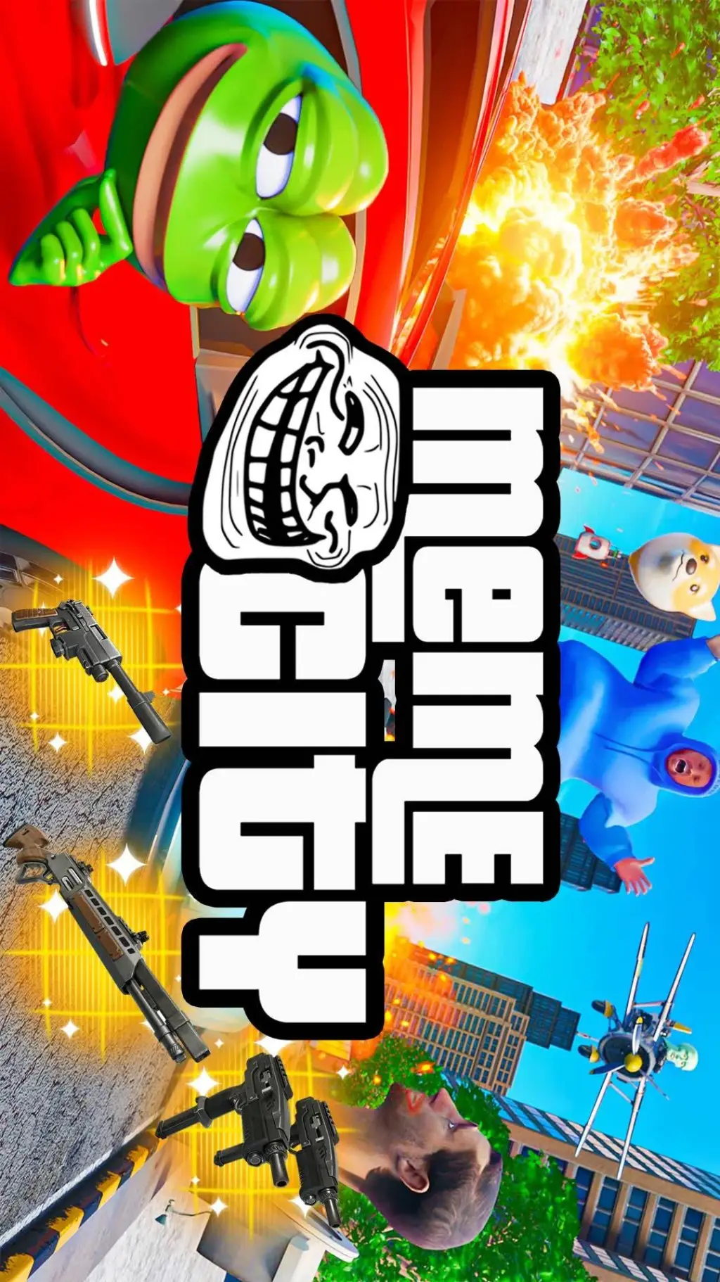 ai character: MEME CITY background