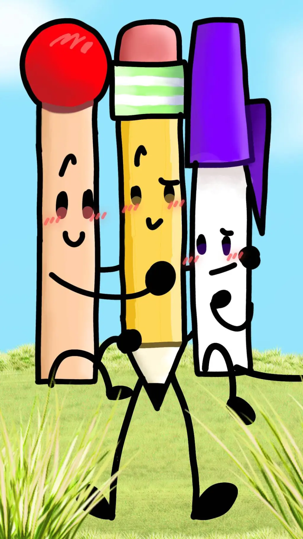 ai character: Pen×pencil×match background