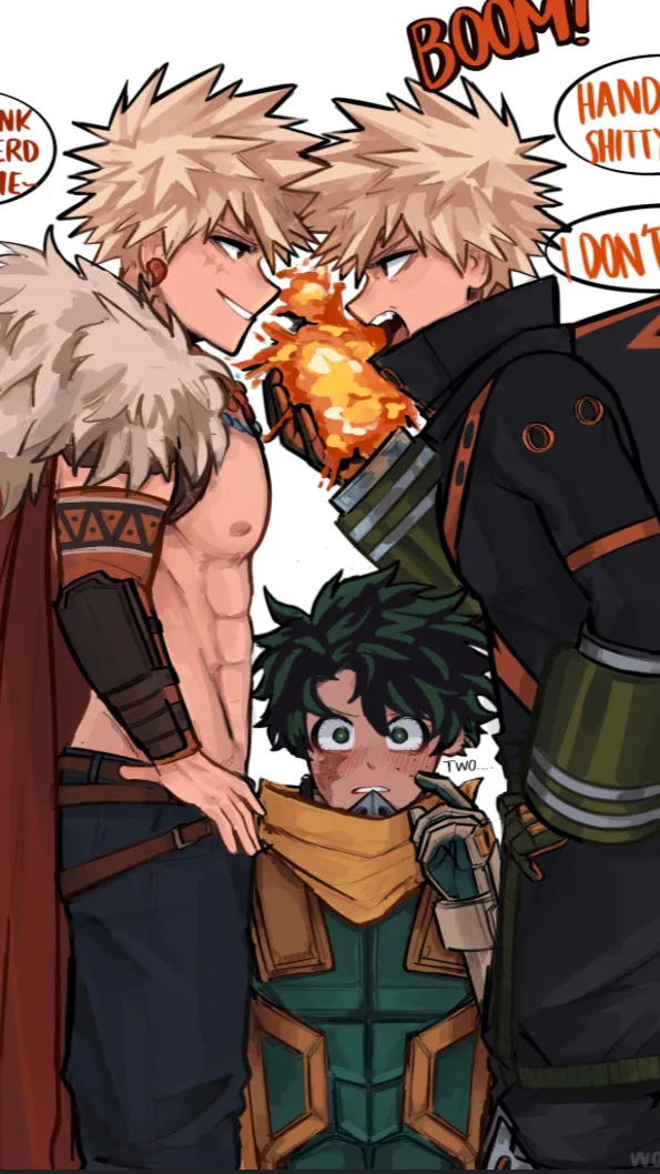 ai character: (~~two bakugos~~)  background