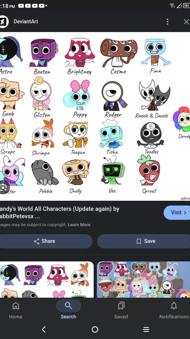 ai character: Dandys world background