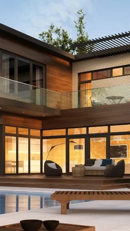 ai character: Modern House  background
