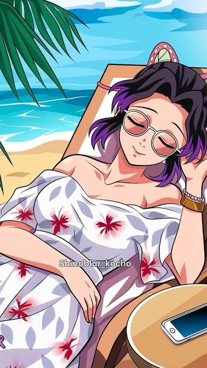 ai character: Beach Shinobu background