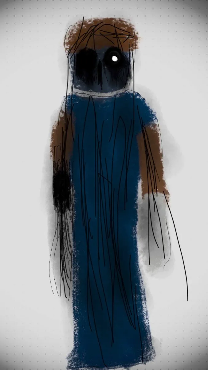 ai character: Mr blueclone broke background