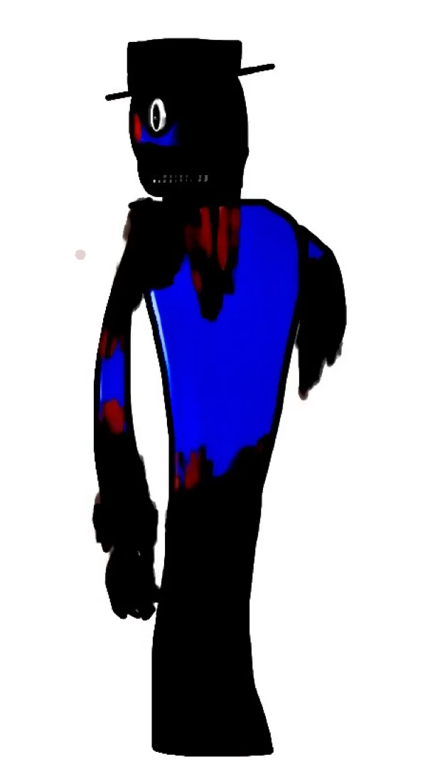 ai character: Mr blueclone broke background