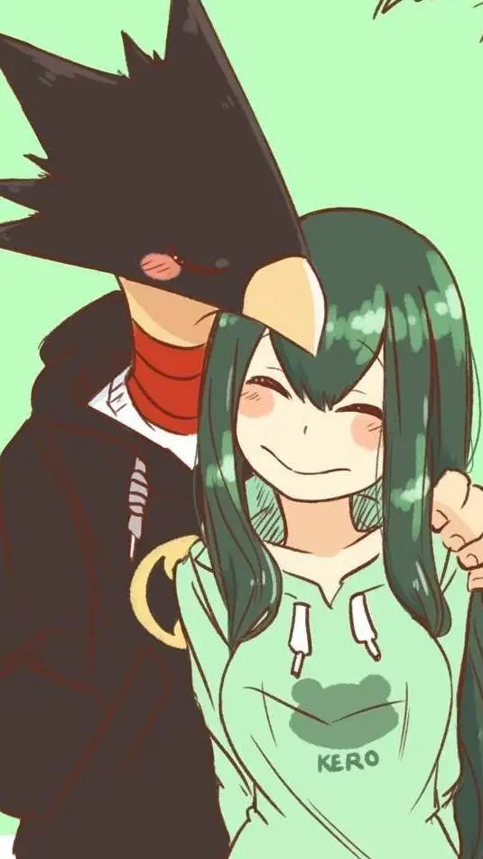 ai character: tokoyami x tsuyu  background