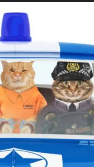 ai character: police cat 🐱 background