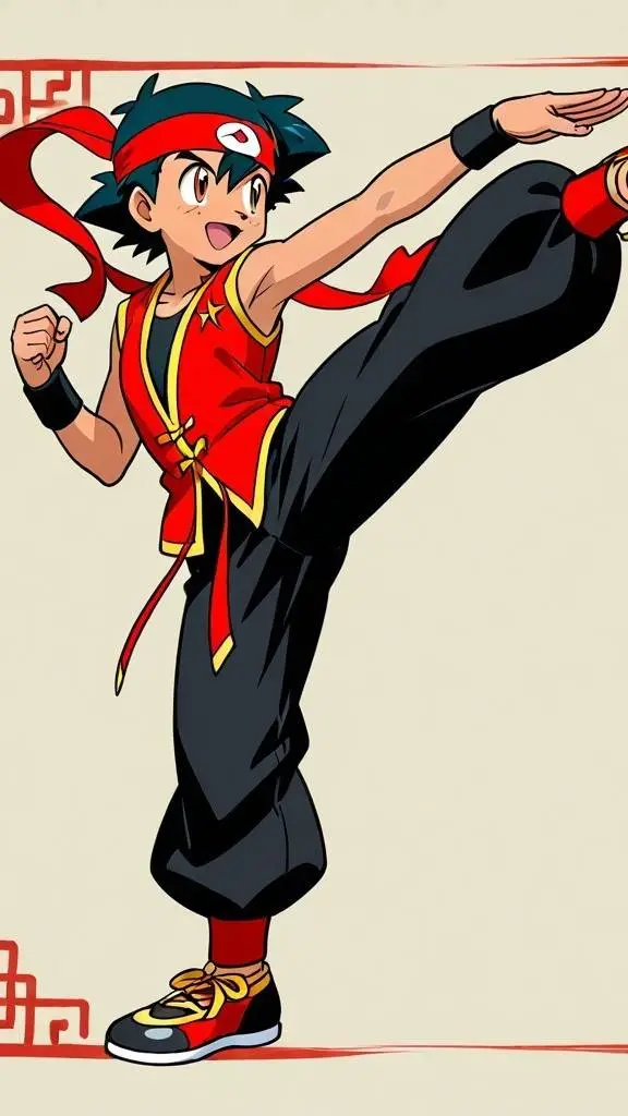 ai character: Ash Ketchum  background