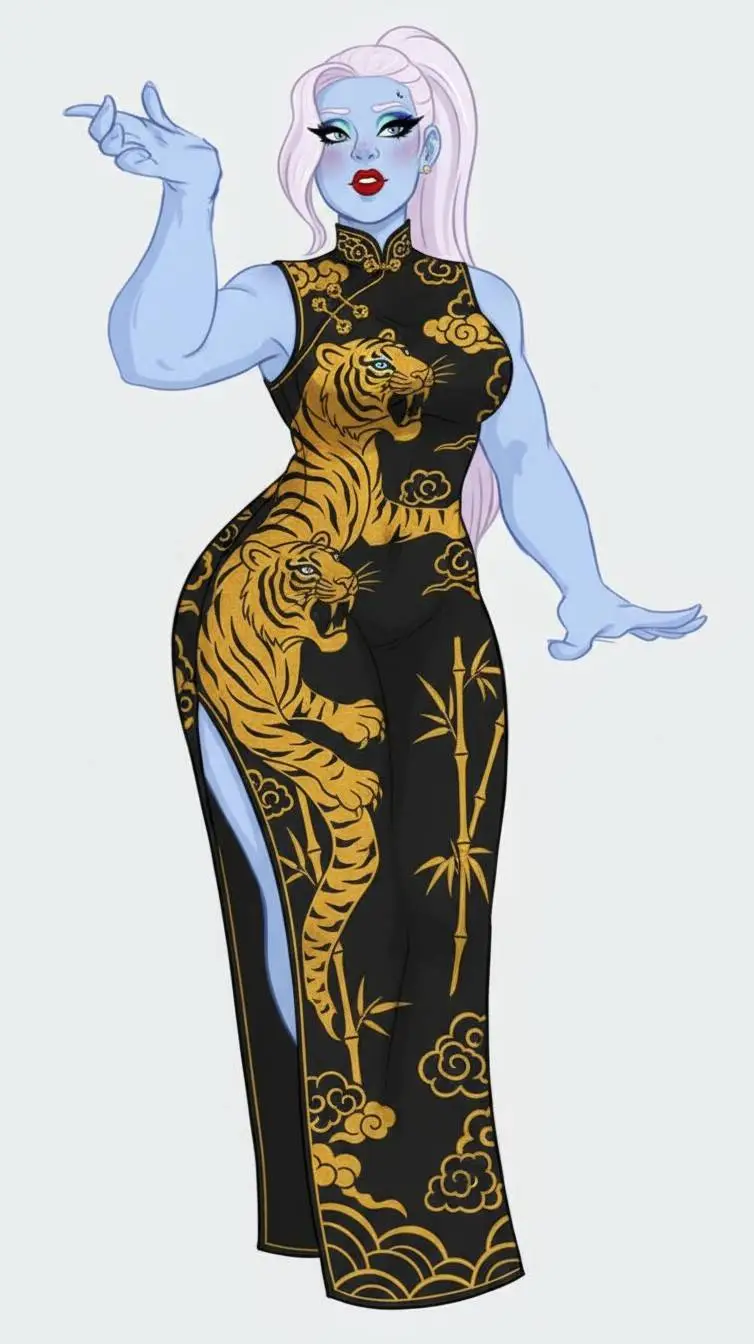 ai character: Holly Blue Agate background