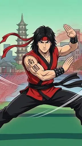 ai character: Liu Kang  background