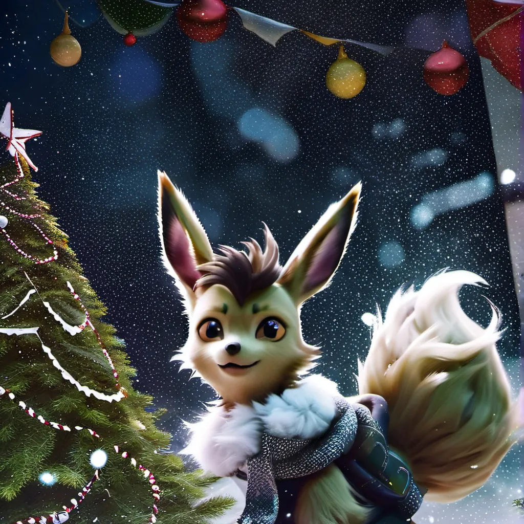 chat with ai character: Festive leafeon