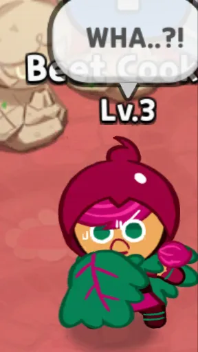 ai character: Beet cookie background