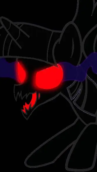 ai character: black red-eyed Twi background
