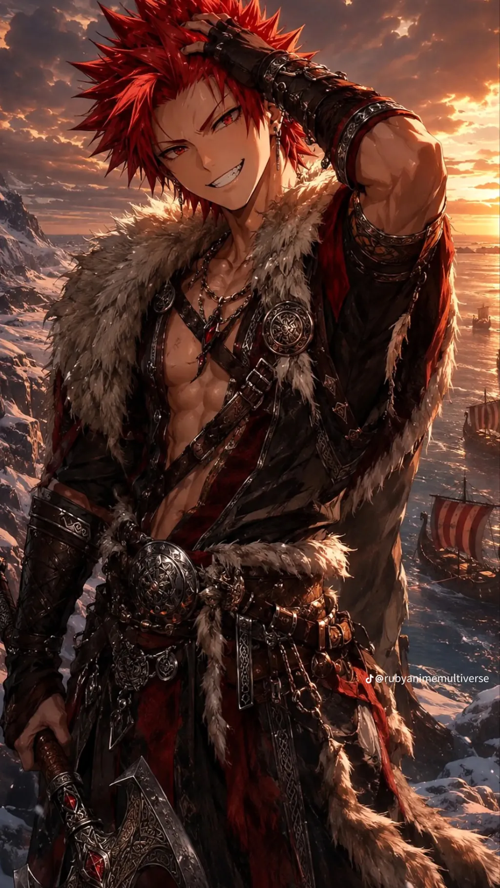 ai character: Viking Kirishima background