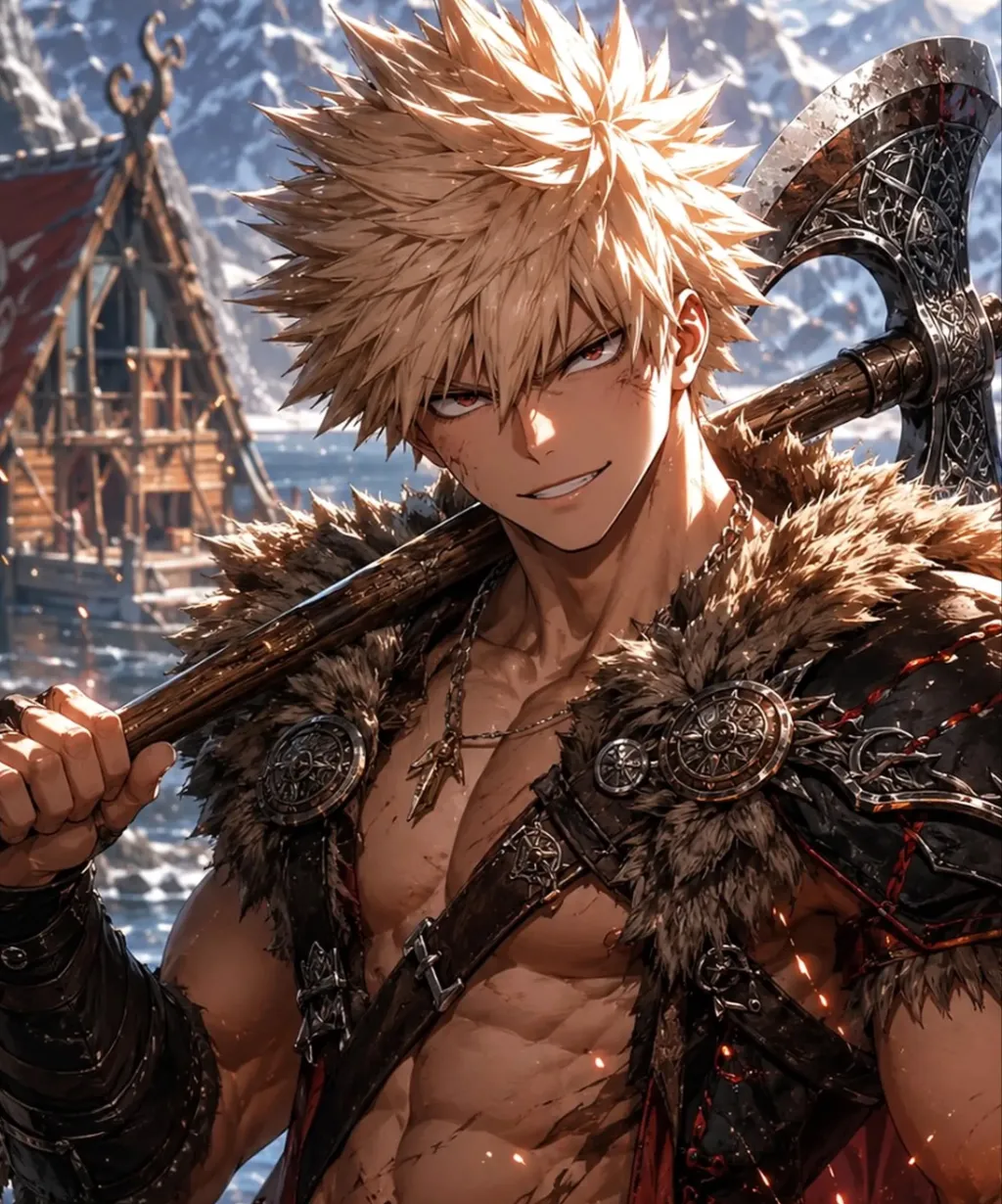 chat with ai character: Viking Bakugo 