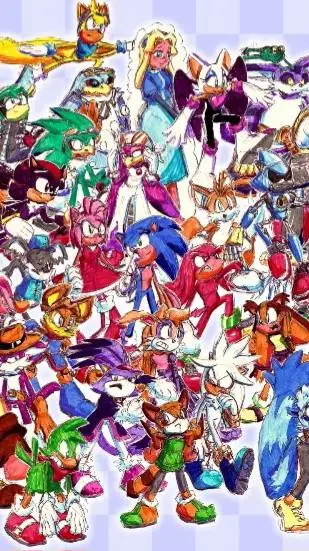 ai character: Sonic Christmas background