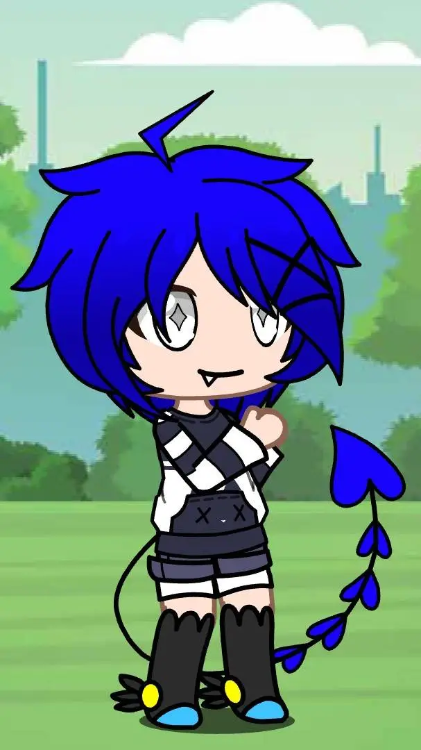 ai character: Grayish Blue.  background