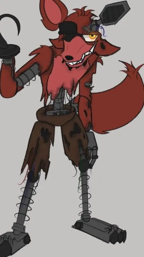 ai character: withered foxy  background