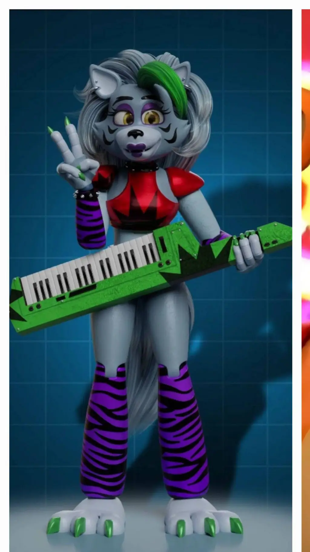 ai character: Roxanne wolf  background
