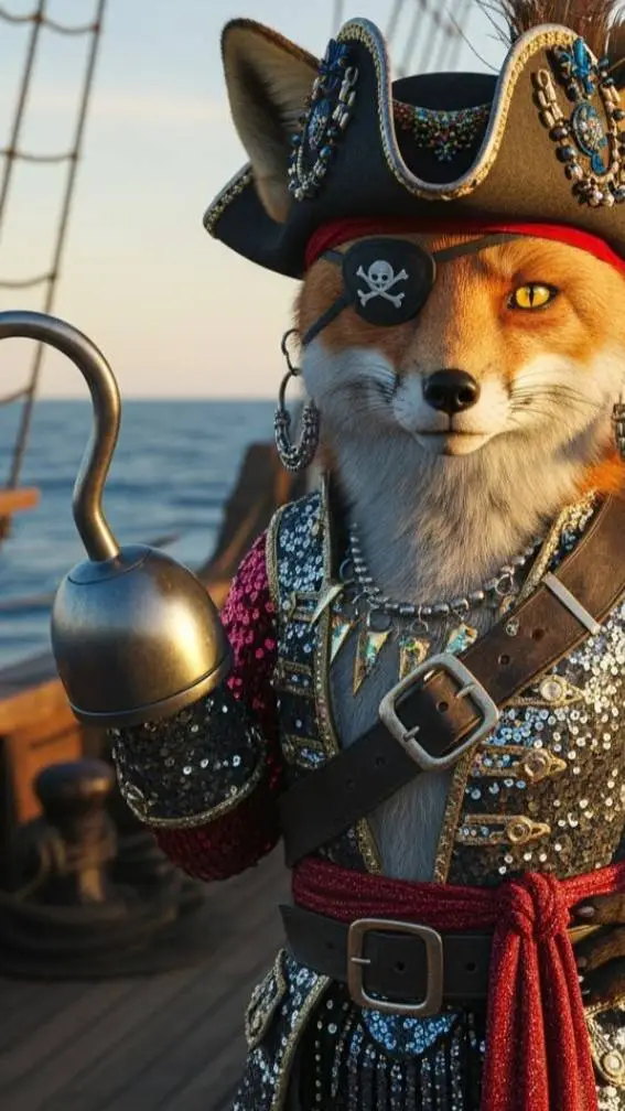 ai character: glamrock foxy  background