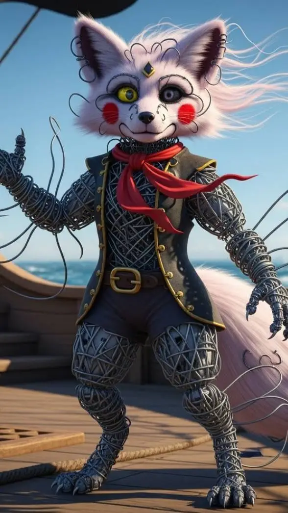 ai character: glamrock mangle  background