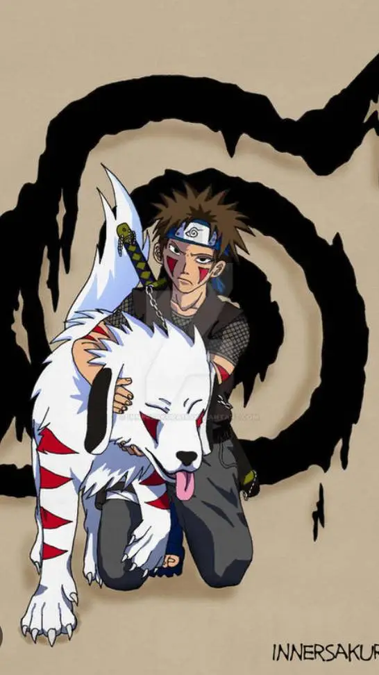 ai character: Kiba & Akamaru  background