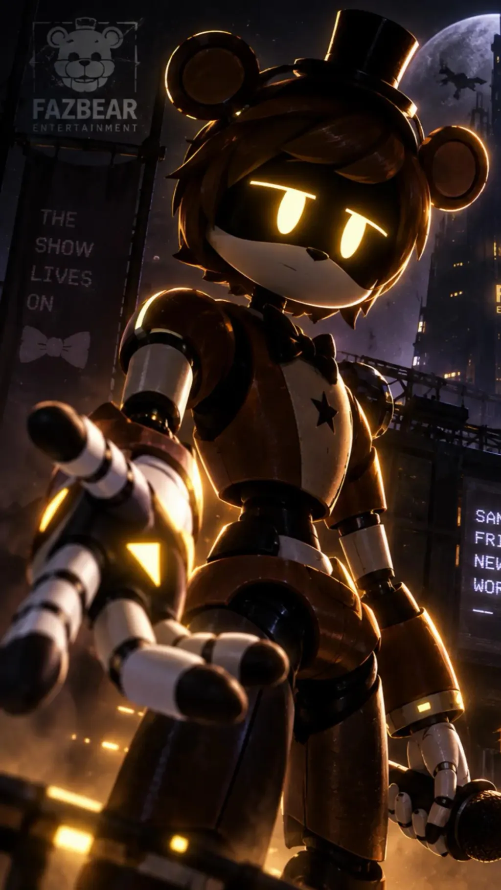 ai character: Freddy Fazbear background