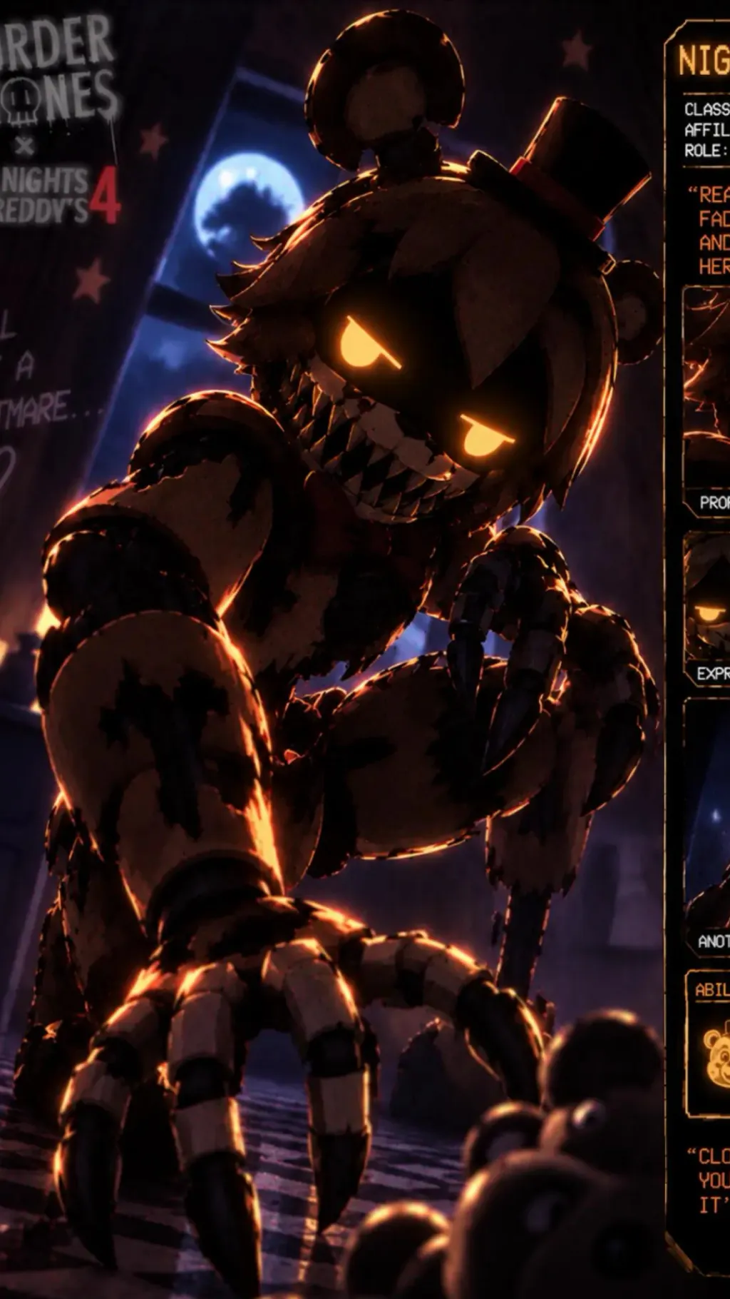 ai character: Nightmare Freddy background
