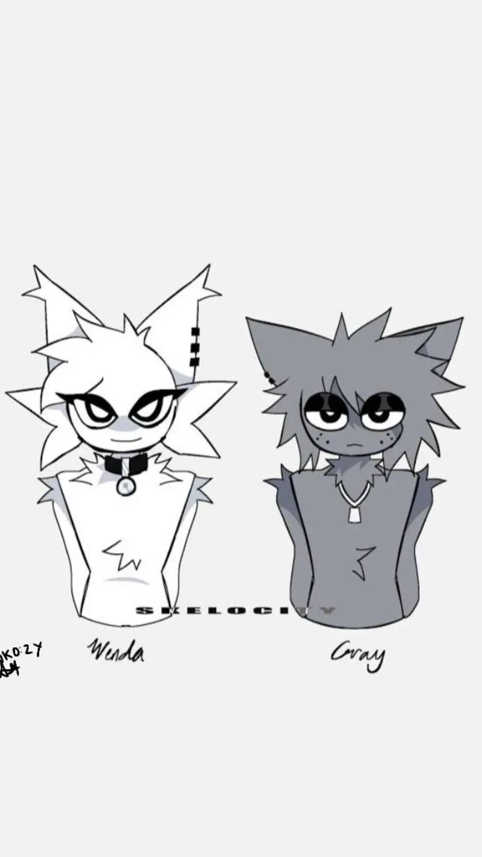 ai character: 🖤gray and wenda🤍 background